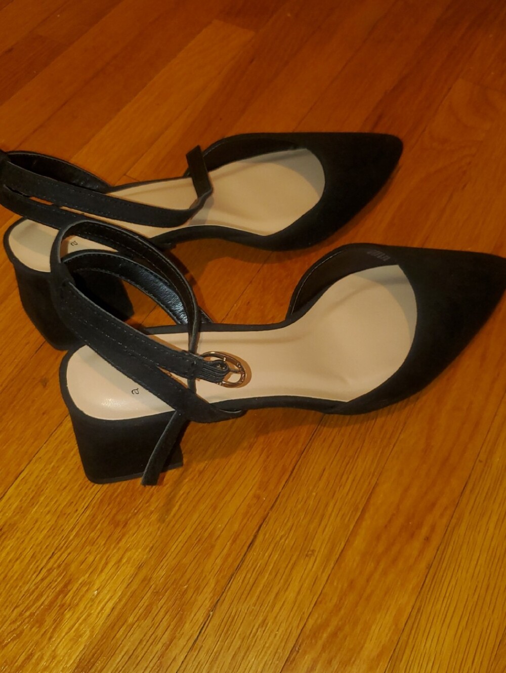 A New Day Black Ankle-Strap Block Heel Pumps Size 6.5 - Picture 4 of 6